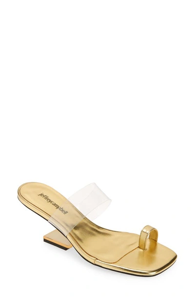 Shop Jeffrey Campbell Calculate Slide Sandal In Gold