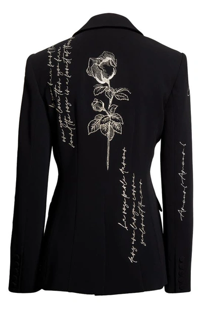 Shop Cinq À Sept Cheyenne Mon Amour Embroidered Blazer In Black