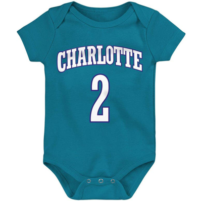 Shop Mitchell & Ness Infant  Larry Johnson Teal Charlotte Hornets Hardwood Classics Name & Number Bodysuit