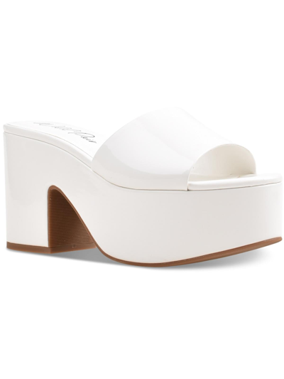 Shop Wild Pair Melborne Womens Slip On Peep Toe Platform Sandals In White