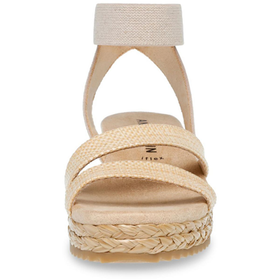 Shop Anne Klein Alyson Womens Ankle Strap Slingback Wedge Sandals In Beige