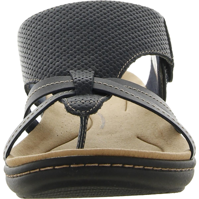 Shop Clarks Laurieann Edge Womens Leather Slip On Thong Sandals In Black