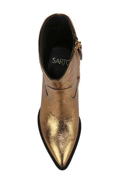 Shop Sarto By Franco Sarto Gwenyth Pointed Toe Western Bootie In Bronze