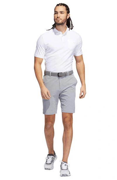 Shop Adidas Golf Crosshatch Performance Golf Shorts In Grey Three/ White
