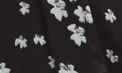 Karen Kane Floral Wrap Front Asymmetric Hem Shirt In Black/ Floral