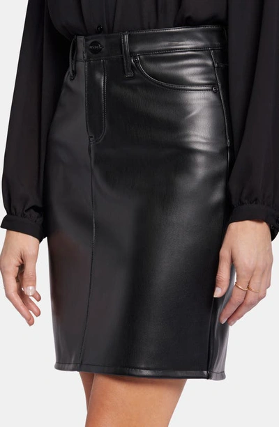 Shop Nydj Sculpt-her Five-pocket Faux Leather Skirt In Black