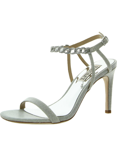 Shop Badgley Mischka Kai Womens Dressy Ankle Strap Heels In Silver