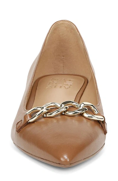 Naturalizer Lorna Womens Pointed Toe Loafers In English Tea Brown Leather