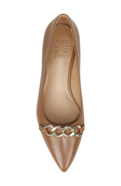 Naturalizer Lorna Womens Pointed Toe Loafers In English Tea Brown Leather
