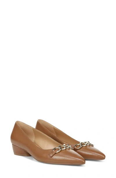 Naturalizer Lorna Womens Pointed Toe Loafers In English Tea Brown Leather