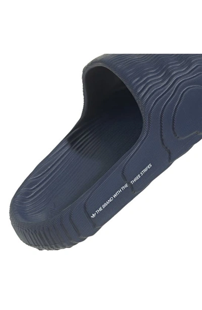 Shop Adidas Originals Adilette 22 Lifestyle Slide Sandal In Dark Blue/ White/ Dark Blue