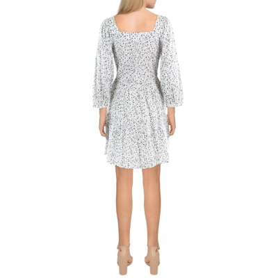 Rails Womens Floral Print Above Knee Shift Dress In Silver