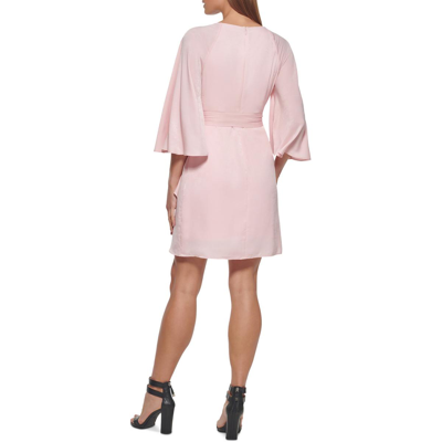 Shop Dkny Womens Knee-length Party Fit & Flare Dress In Pink