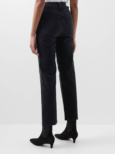 Shop Re/done 70s High Rise Stove Pipe Straight-leg Jeans In Black