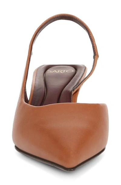 Sarto By Franco Sarto Devin Slingback Pointed Toe Pump In Rich Cognac