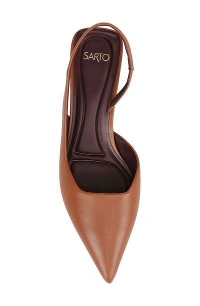 Shop Sarto By Franco Sarto Devin Kitten Heel Slingback Pump In Rich Cognac