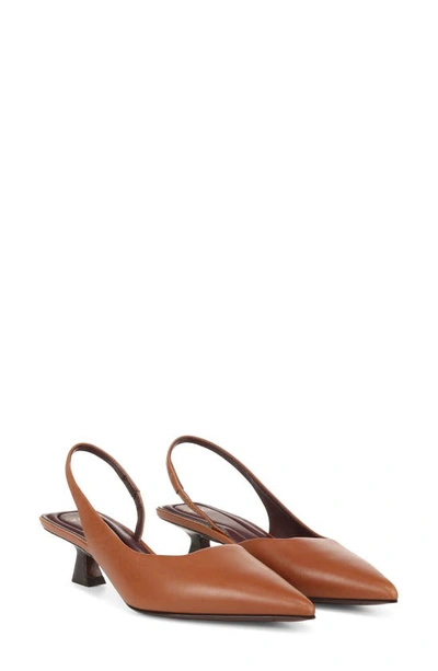 Shop Sarto By Franco Sarto Devin Kitten Heel Slingback Pump In Rich Cognac