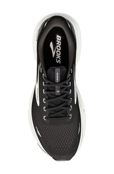 Shop Brooks Ghost 15 Running Shoe In Black/blackened Pearl/white