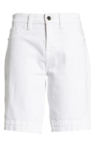 Shop Jen7 By 7 For All Mankind High Waist Denim Bermuda Shorts In White