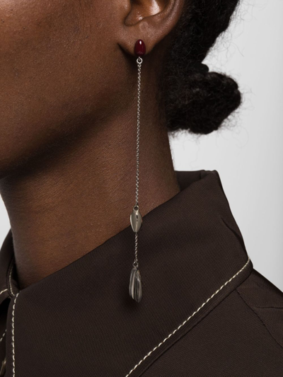 Lemaire Bead-embellished Drop Earrings In Silver