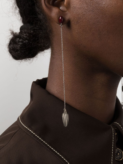 Lemaire Bead-embellished Drop Earrings In Silver