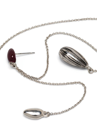 Lemaire Bead-embellished Drop Earrings In Silver