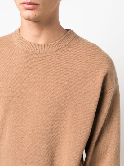Roberto Collina Crew-neck Wool-blend Jumper In Neutrals