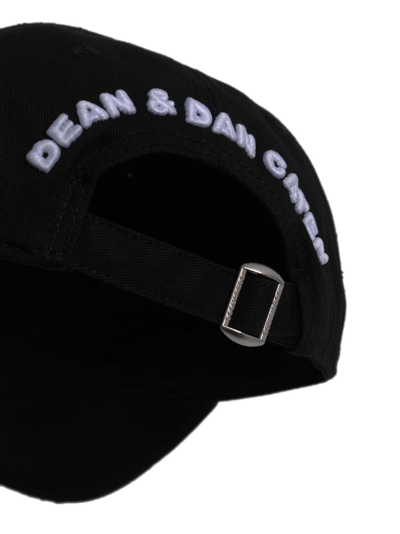 Shop Dsquared2 Logo-embroidered Coton Cap In Black