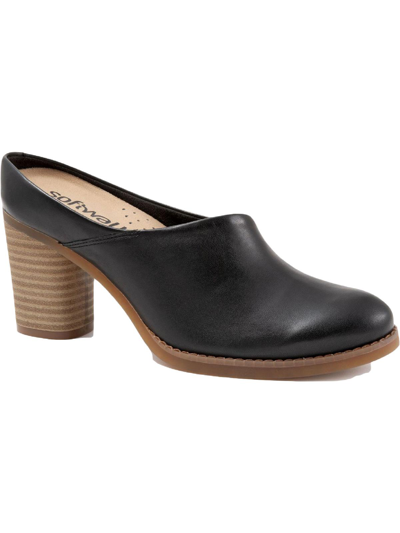 Shop Softwalk Keya Womens Leather Slip On Mules In Black