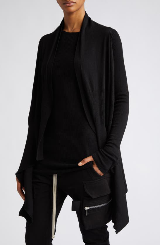 Rick Owens open-front wool cardigan - Black