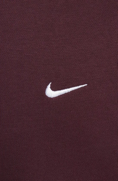 Shop Nike Solo Swoosh Oversize Crewneck Sweatshirt In Night Maroon/ White