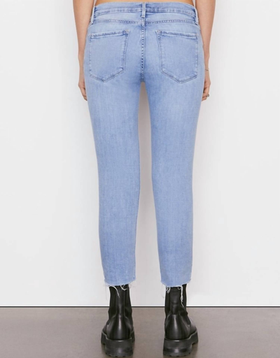 Frame Le Garcon Crop Organic Cotton Distressed Mid-rise Straight Jeans In Multi