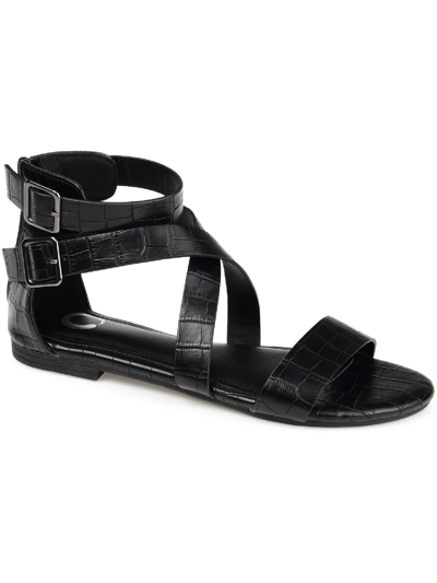 Shop Journee Collection Lanelle Womens Faux Leather Ankle Strap Gladiator Sandals In Black
