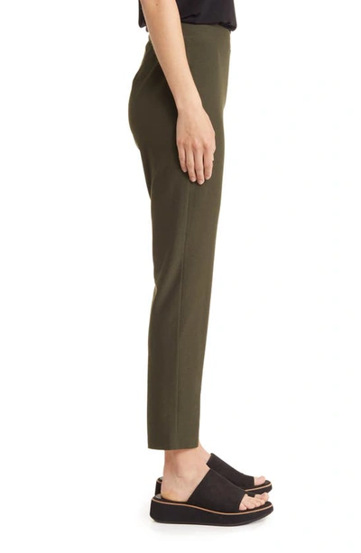 Shop Eileen Fisher Slim Knit Ankle Pants In Woodland