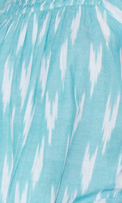 Saylor Masika Top In Teal Ikat In Multi