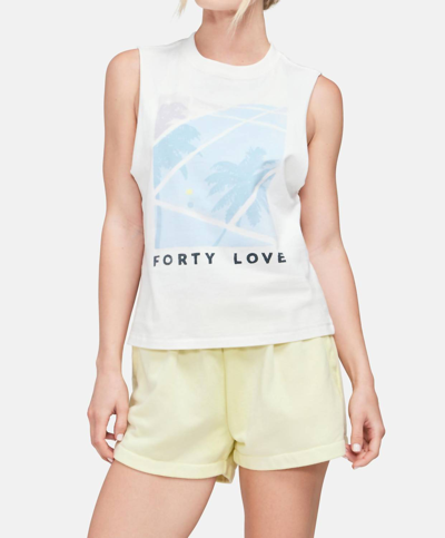 Shop Wildfox Forty Love Riley Tank Top In Clean White