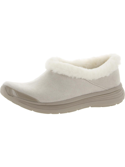 Shop Bzees Snicker Womens Faux Fur Warm Slip-on Sneakers In White