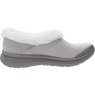 Shop Bzees Snicker Womens Faux Fur Warm Slip-on Sneakers In White