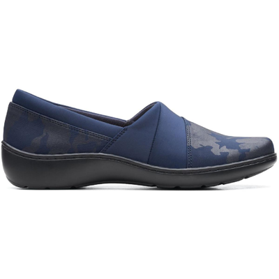 Shop Clarks Cora Heather Womens Camouflage Slip On Flats In Blue