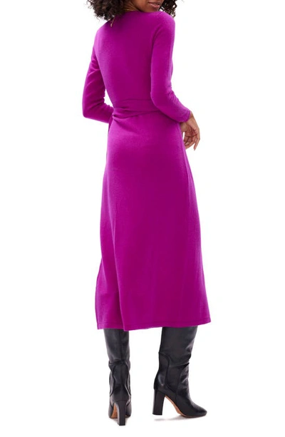 Shop Diane Von Furstenberg Astrid Long Sleeve Wool & Cashmere Wrap Sweater Dress In Red Purple