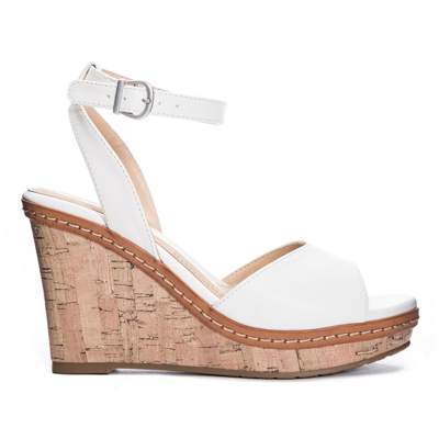 Shop Cl By Laundry Beaming Womens Leather Open Toe Wedge Sandals In White