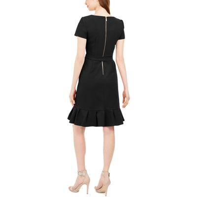 Shop Calvin Klein Womens Crepe Midi Wear To Work Dress In Black