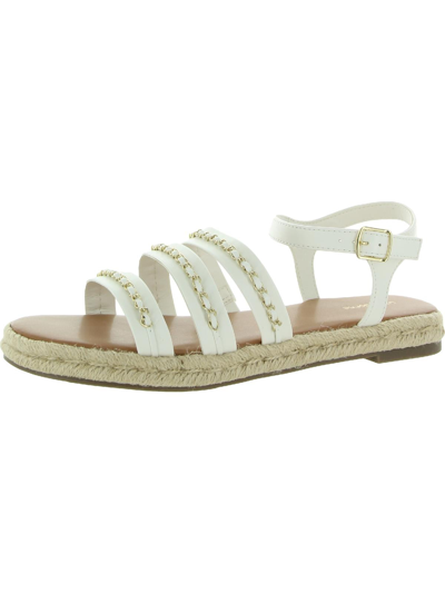 Shop Liz Claiborne Bumped Womens Espadrilles Padded Insole Slingback Sandals In White