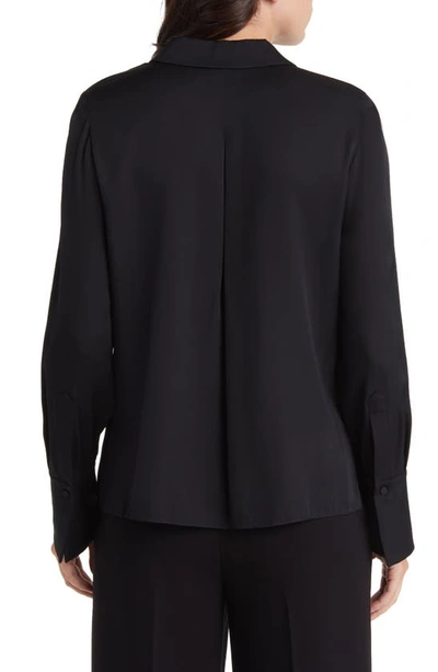 Kobi Halperin Liv Split-cuff Stretch Silk Blouse In Black