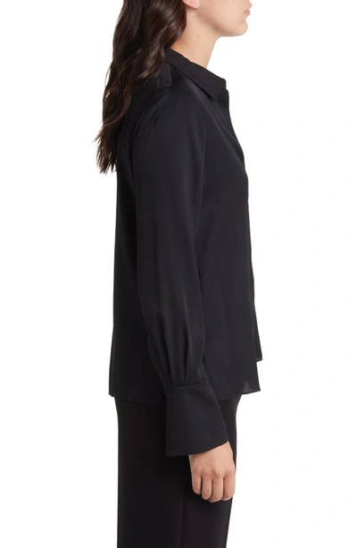 Kobi Halperin Liv Split-cuff Stretch Silk Blouse In Black