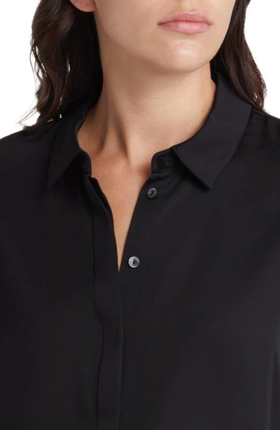 Kobi Halperin Liv Split-cuff Stretch Silk Blouse In Black