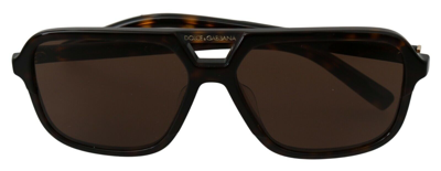 Shop Dolce & Gabbana Brown Leopard Pattern Aviator Pilot Mens Men's Sunglasses
