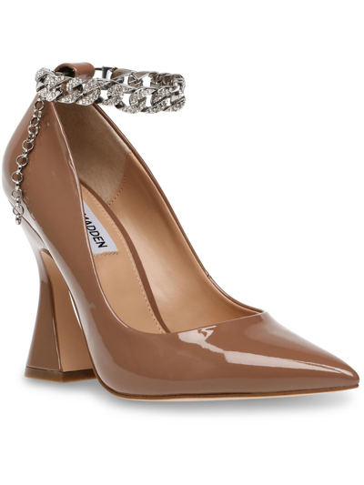 Shop Steve Madden Zippy Womens Chain Pointed Toe Pumps In Brown