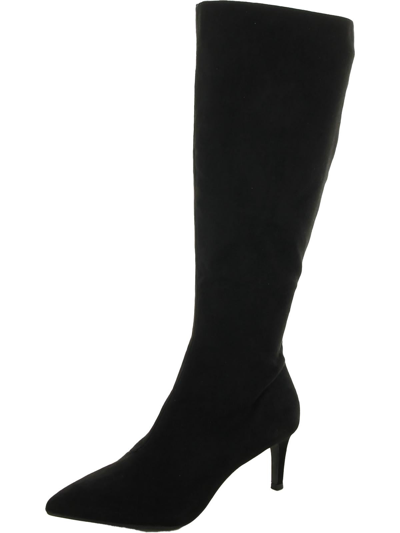 Shop Alfani Tarah Womens Leather Zipper Knee-high Boots In Black