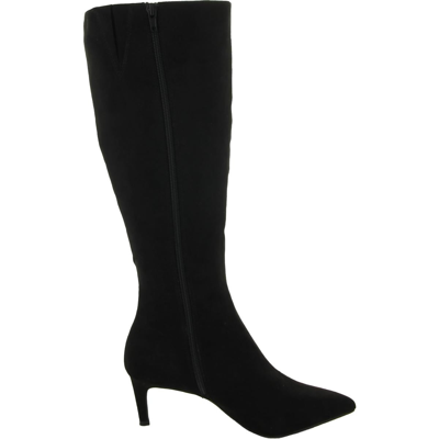Shop Alfani Tarah Womens Leather Zipper Knee-high Boots In Black
